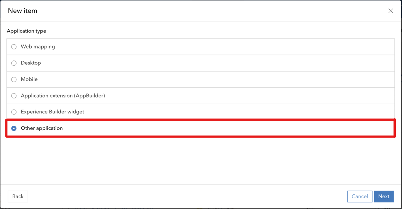 ArcGIS Enterprise Create New Item Other