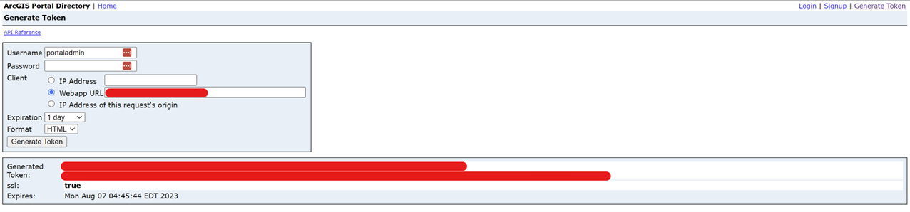 ArcGIS Enterprise Generate Token