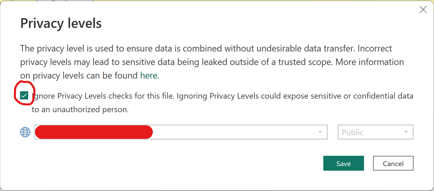 PowerBI Privacy Level